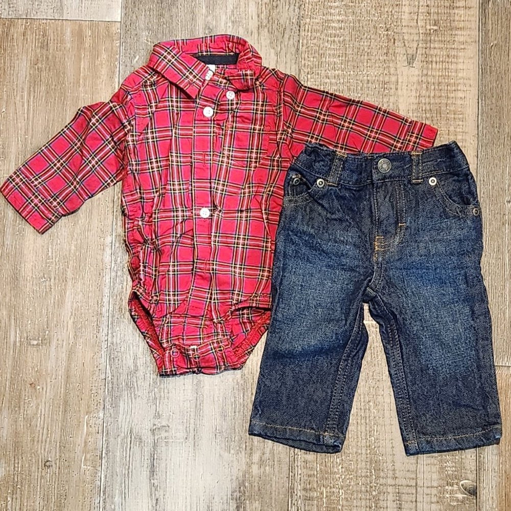 Carter's Long Sleeve Onesie and Jean Set